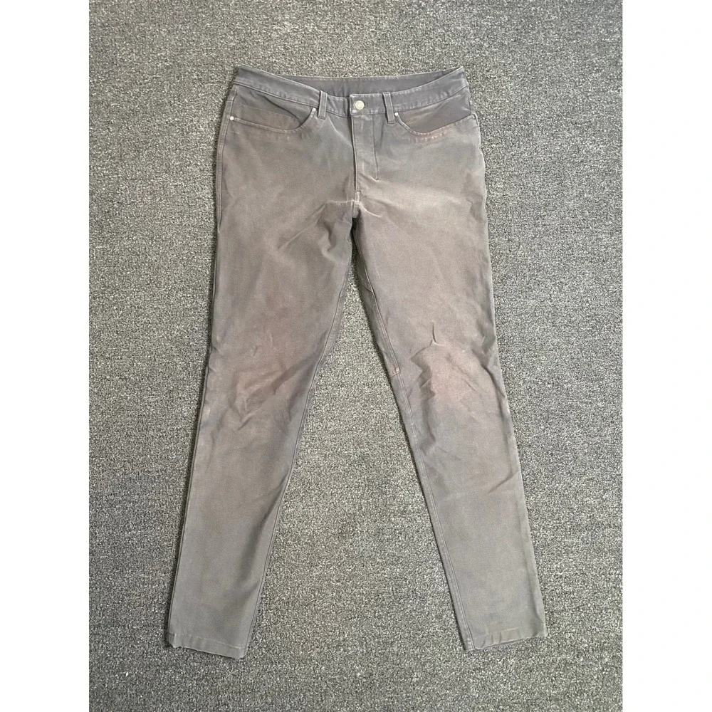 Lululemon ABC Pant Slim Gray Mens 33x31 Tech Canvas 5-Pocket Trousers Casual